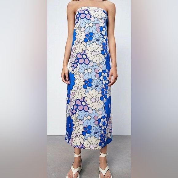 Zara Dresses & Skirts - Retro Floral Midi Dress